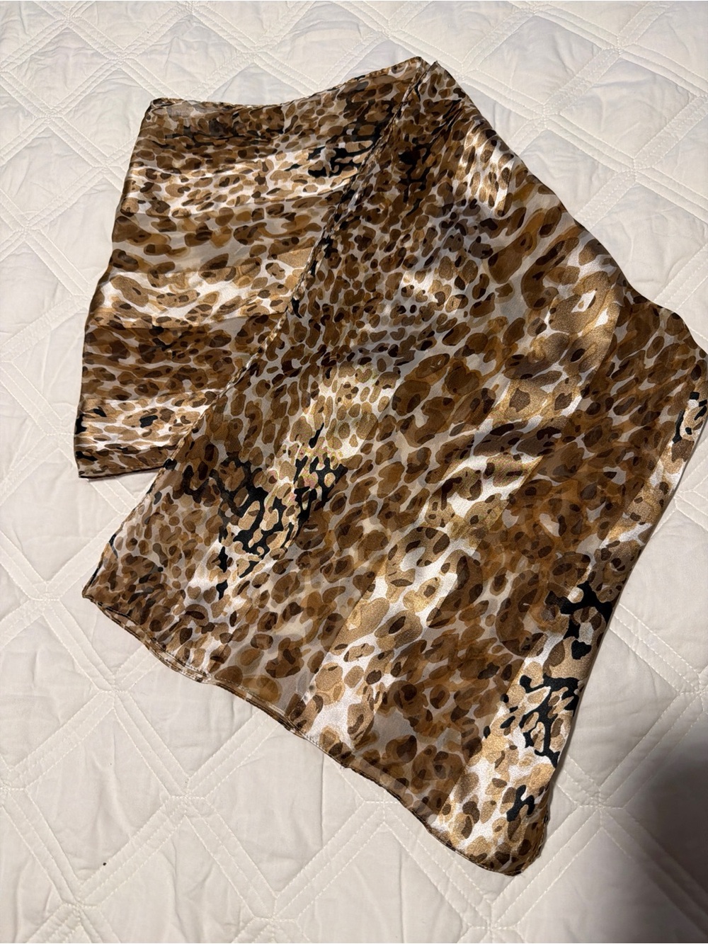 ALIA Leopard Print Sheer Lightweight Scarf